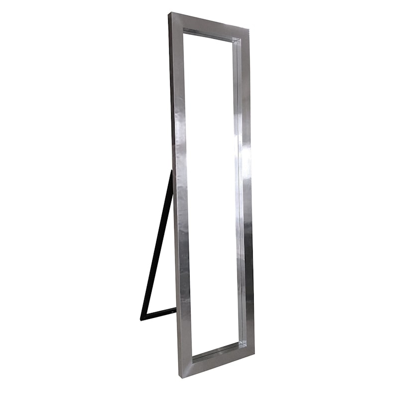 Aluminum Veneer Frame Cheval Floor Mirror, 18x67