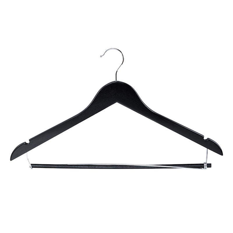 Wood Black 5-Piece Suit Hanger/Bar