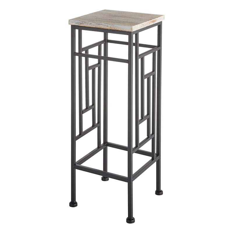 Wooden Top Plant Stand with Metal Frame, Small