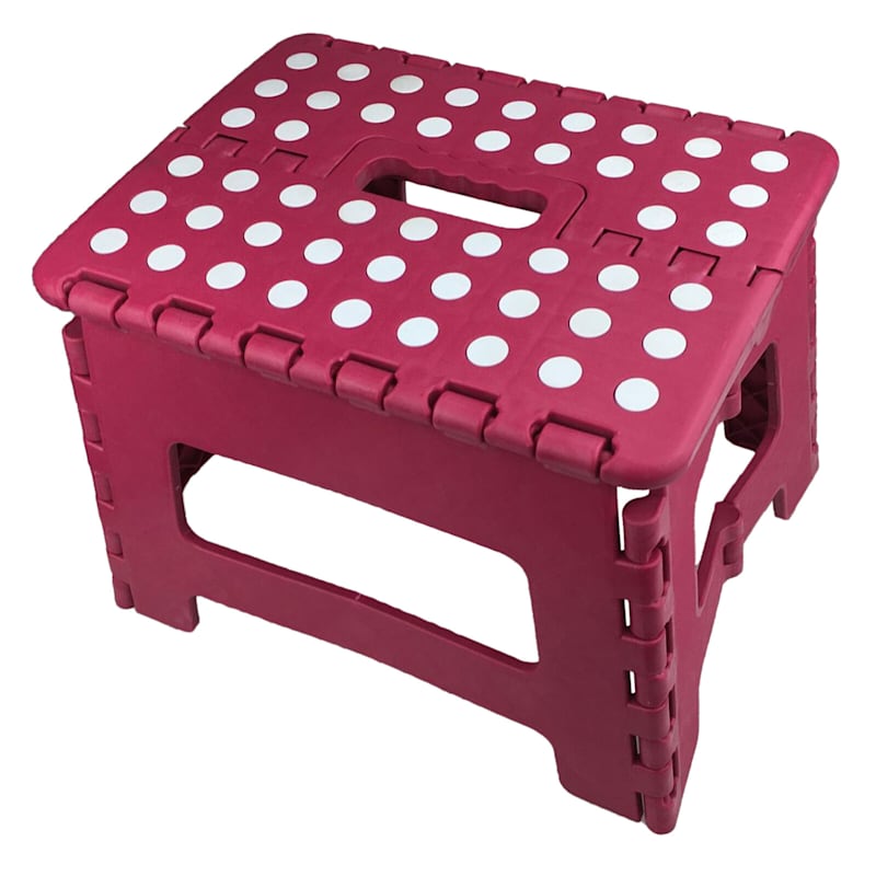 Pink Foldable Step Stool Pink, 9"
