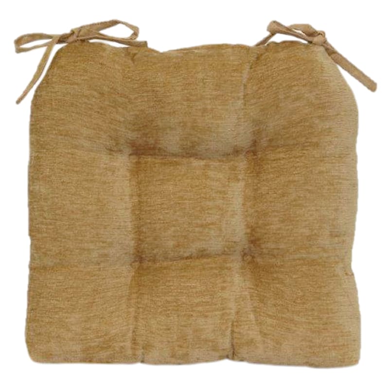 Reese Chenille Gold Dining Chair Cushion