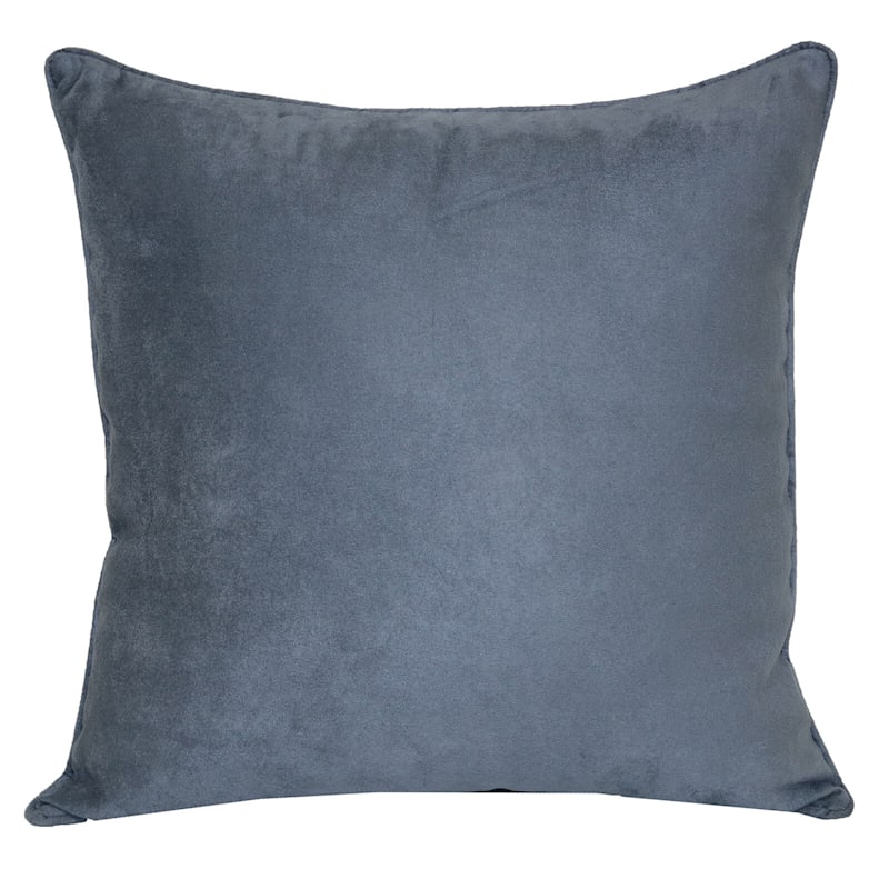 Slate Suede Throw Pillow, 18"