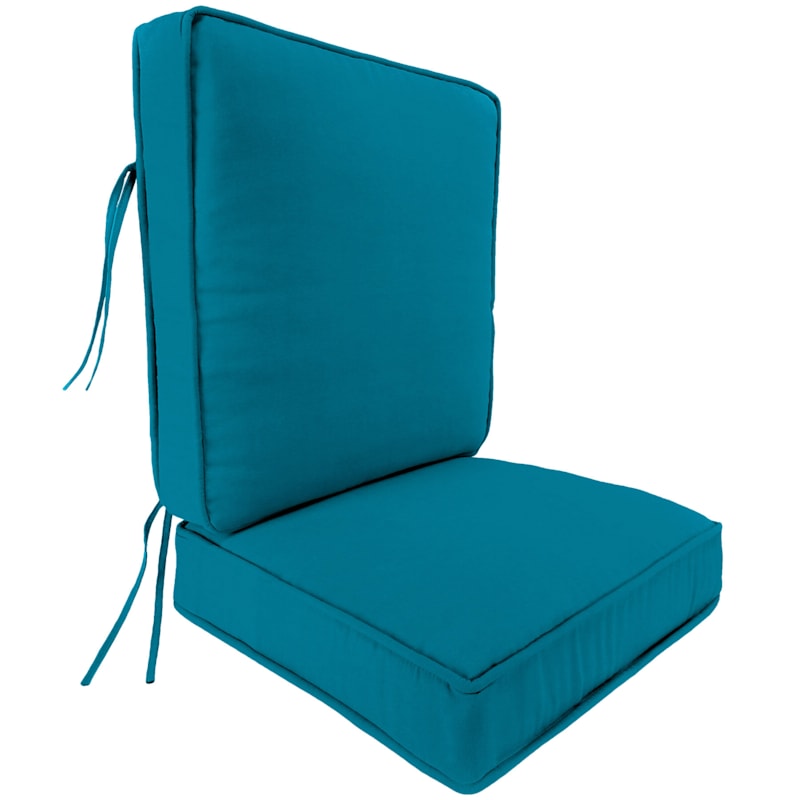2 Piece Turquoise Canvas Outdoor, At Home Deep Seat Patio Cushions