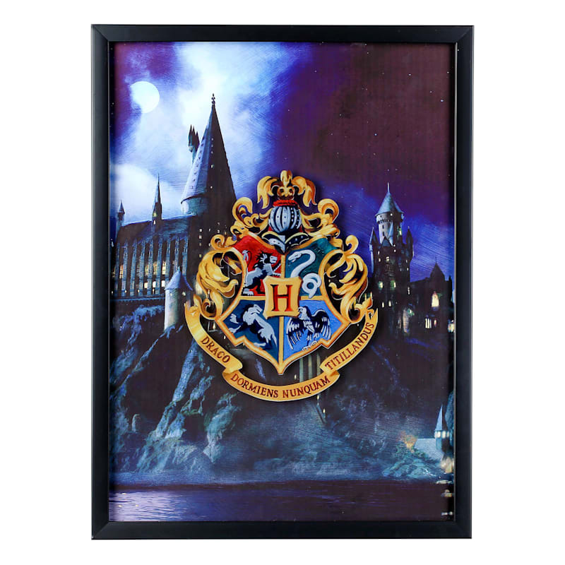 Glass Framed Harry Hogwarts Crest Printed Wall Art, 15x20