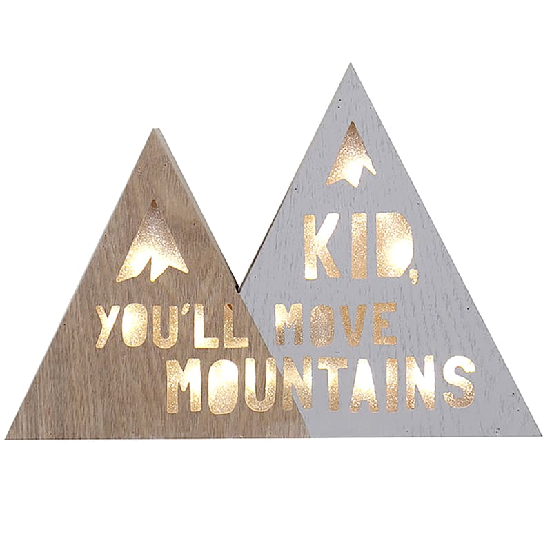 Kid, You'll Move Mountains Wooden Wall Sign, 8x6