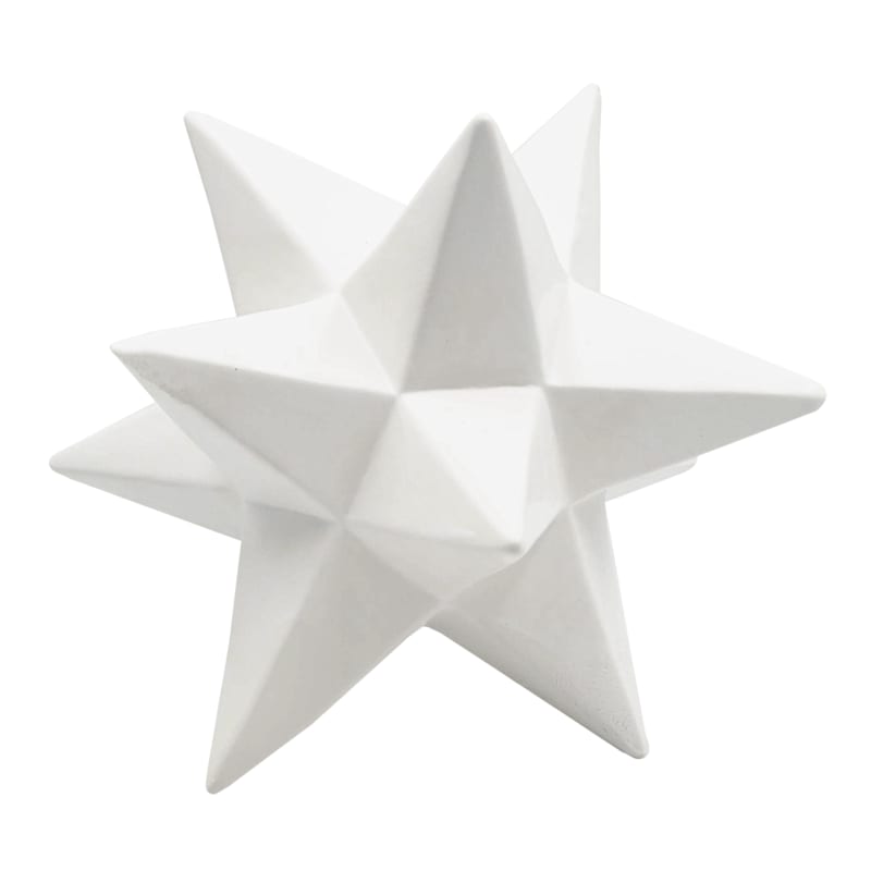 White Deco Ceramic Star, 10"