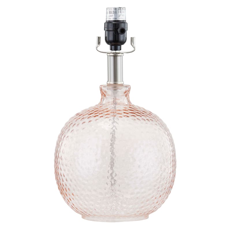 Light Pink Seeded Glass Accent Lamp, 14"