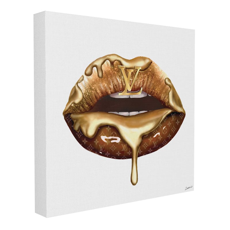 Designer Lips Canvas Wall Art, White Sold by at Home