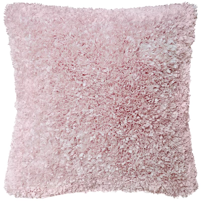 Moove Blush Pink Shag Throw Pillow, 18"