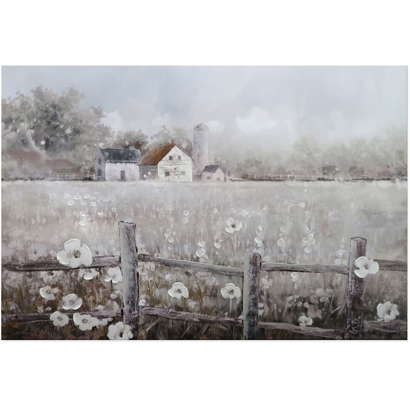 24X36 Farmhouse Floral Canvas Art Print.