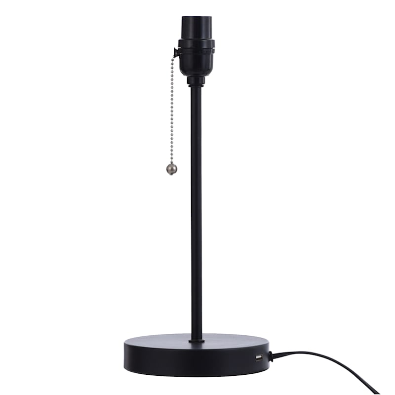 Black Metal Task Lamp with USB Port, 14"