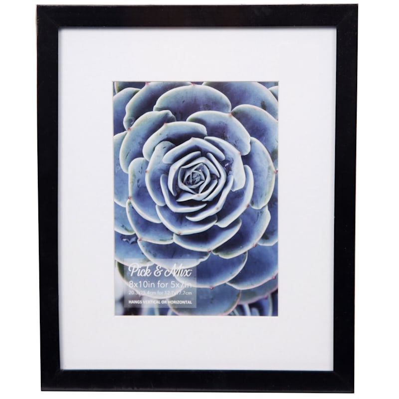 Pick And Mix 8X10 Matted To 5X7 Black White Mat Linear Photo Frame