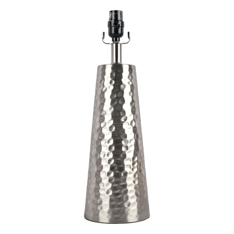 Silver hammered lamp top