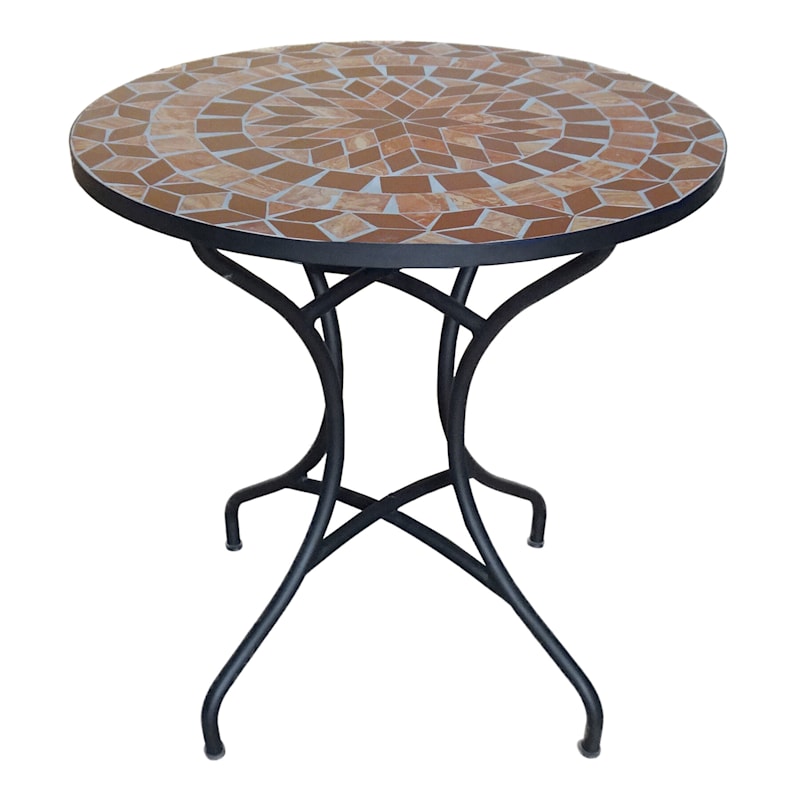Handmade Terracotta Tile Mosaic Top Outdoor Bistro Table 28 At Home Handmade Terracotta Tile Mosaic Top, Terracotta Outdoor Furniture