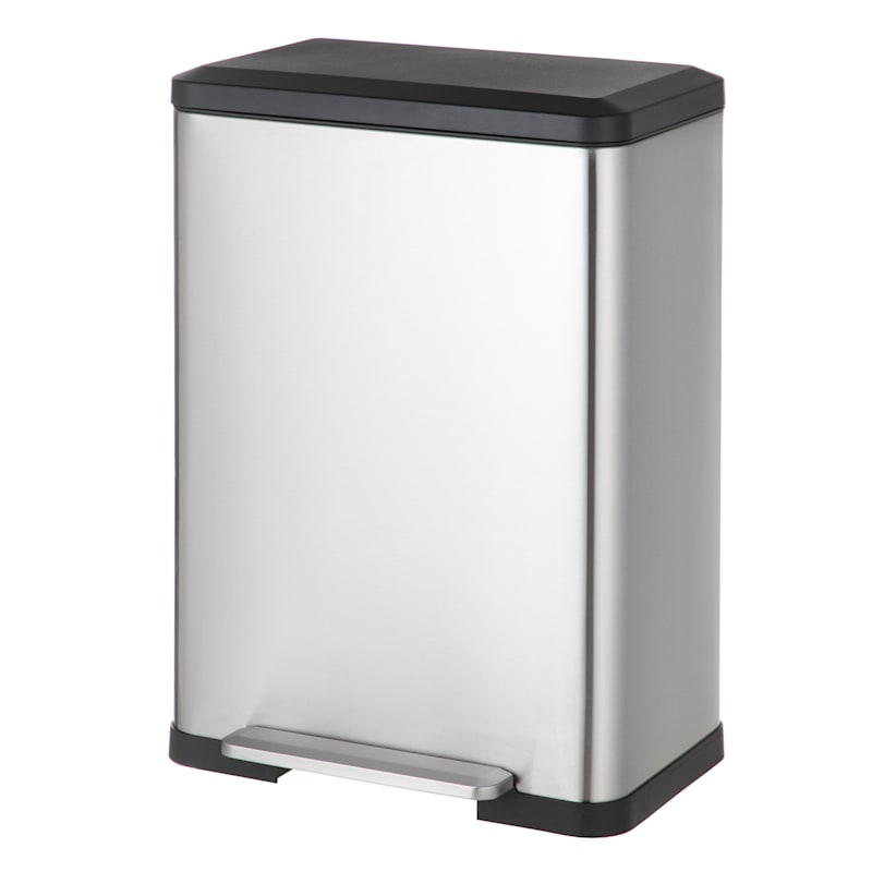 50L Wide Stainless Steel Rectangle Recycle Bin