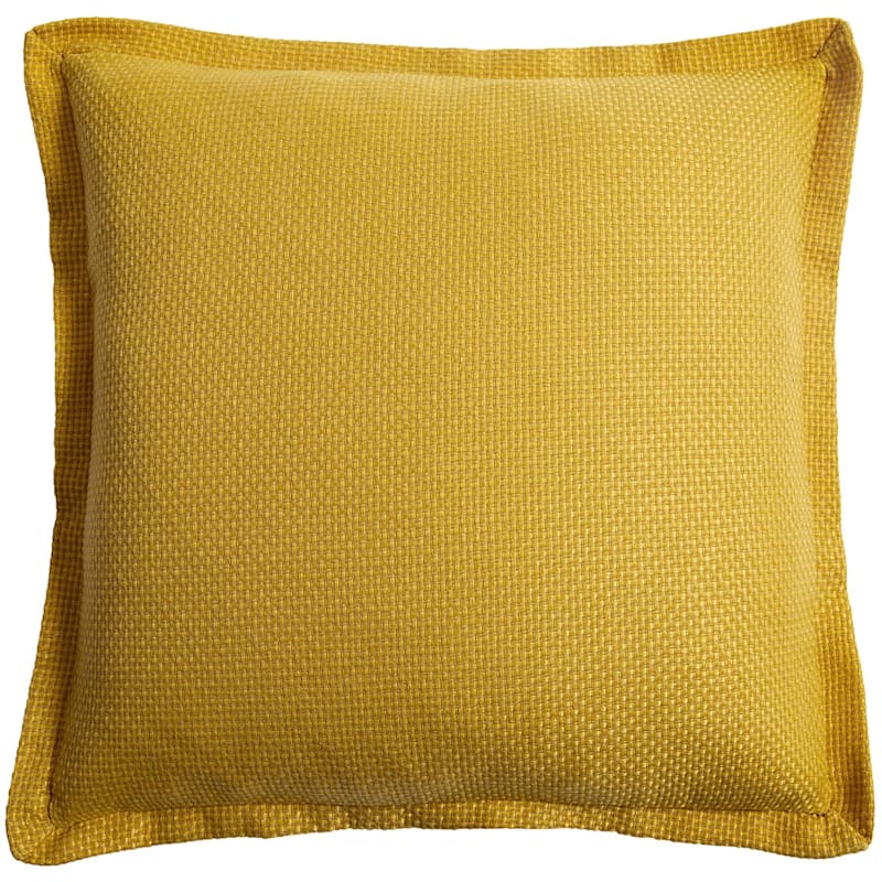 Shiloh Yellow Linen Throw Pillow, 20"