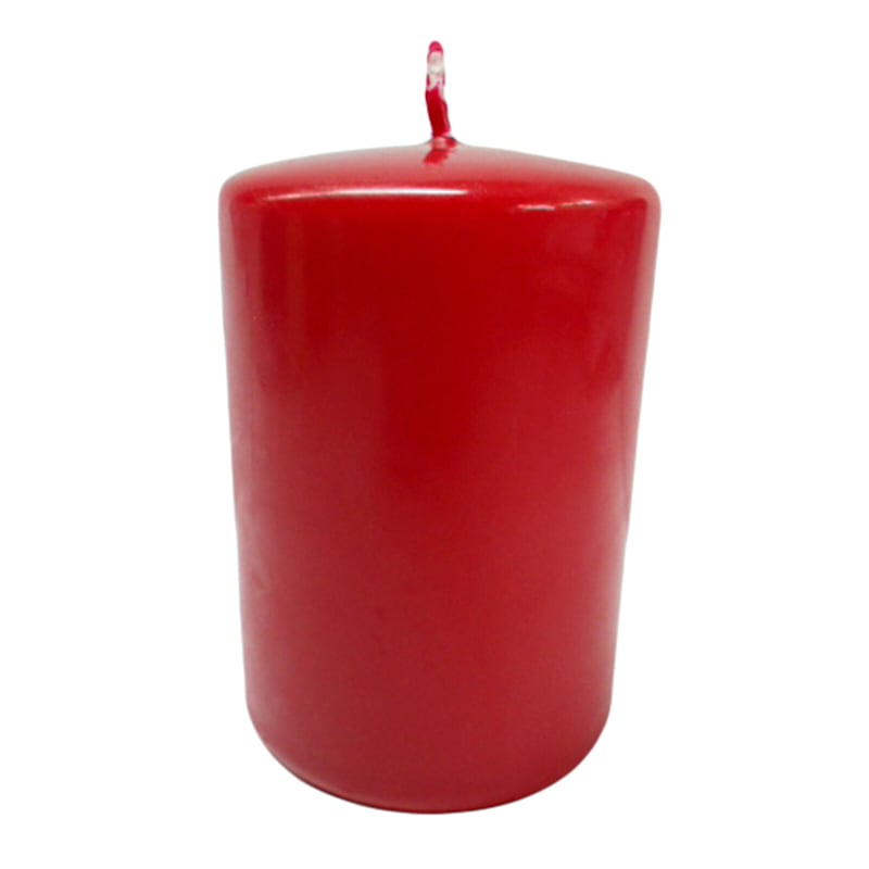 Red Unscented Overdip Pillar Candle, 4"