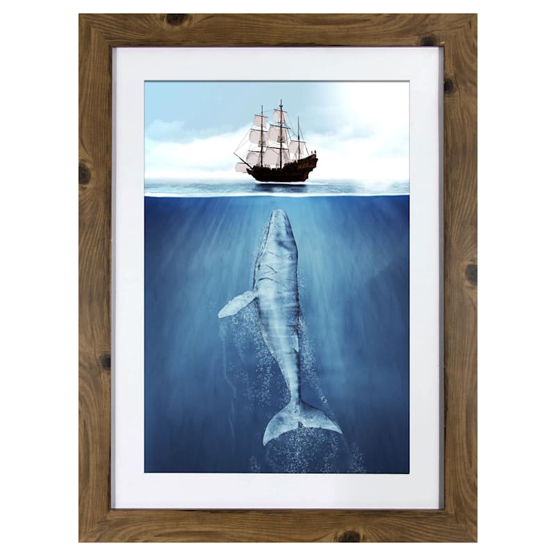 Whale Fish Hook w/ Engravings | Wall Plaque 15