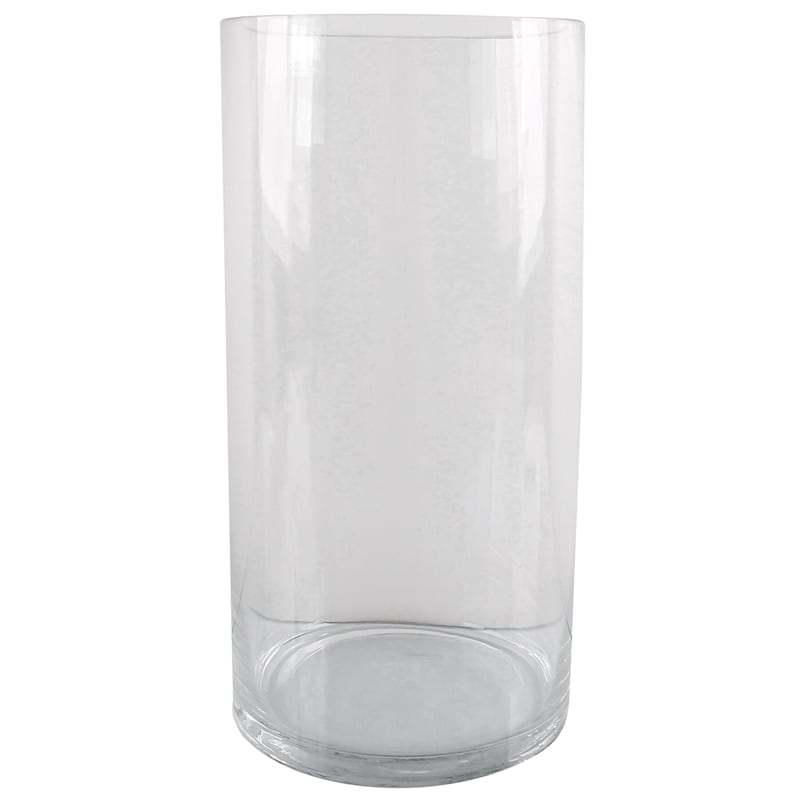 Clear Glass Cylinder Vase, 16"