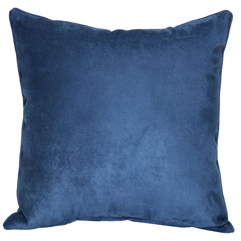 Blue Suede Throw Pillow, 18"