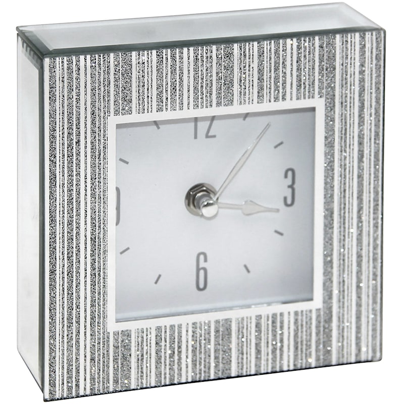 5X5 Silver Mirror Clock