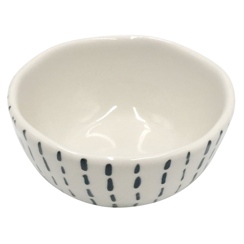 Dotted & Striped Print Appetizer Bowl