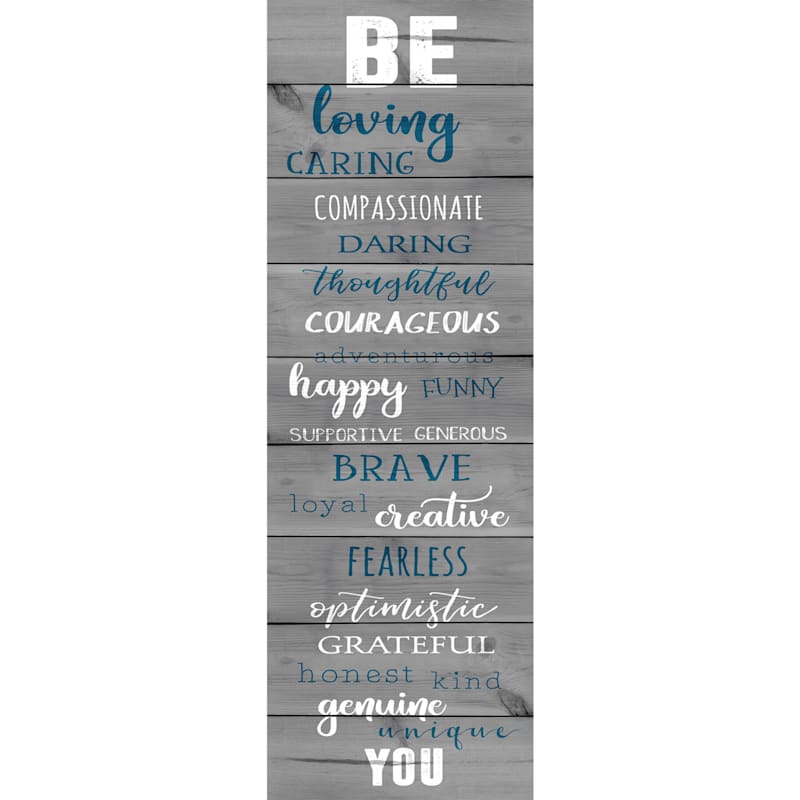 Be You Sentiment Canvas Wall Sign, 12x36