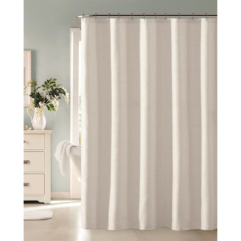 Lincoln White Metallic Shower Curtain, 72"