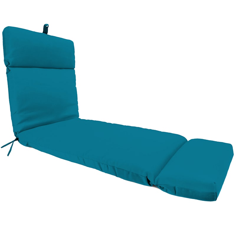 Turquoise Canvas Outdoor Chaise Lounge, At Home Wicker Patio Furniture Cushions