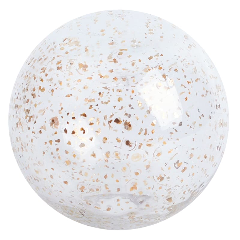 Gold Speckled Glass Ball, 4"