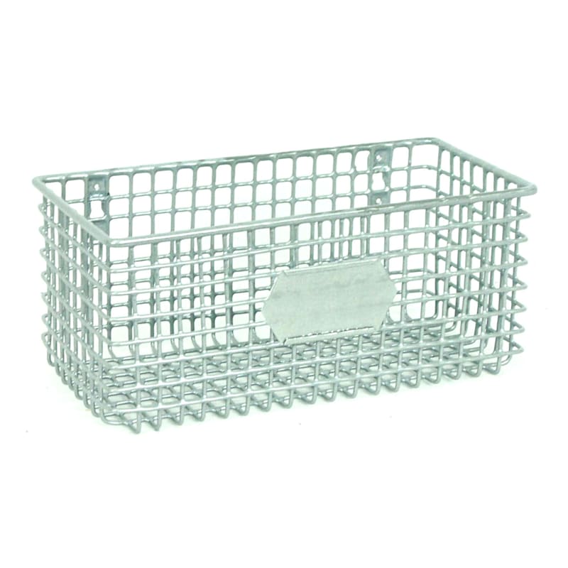 Silver Metal Wire Wall Basket, Small