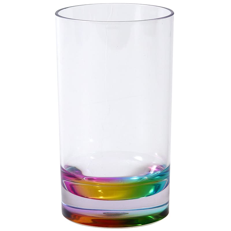 Clear Acrylic with Rainbow Finish Double Old Fashioned Glass, 16oz