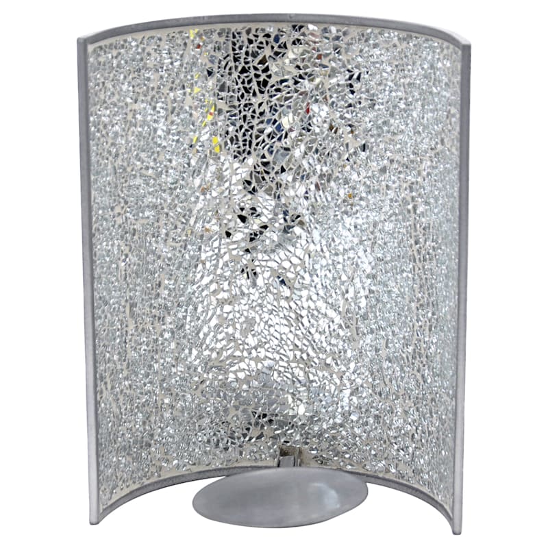 White Crackle Glass Wall Sconce, 10"