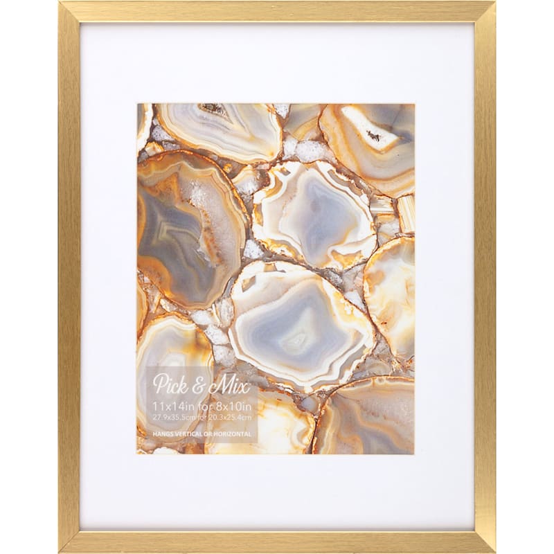 Pick & Mix 11x14 To 8x10 Linear Photo Frame, Gold
