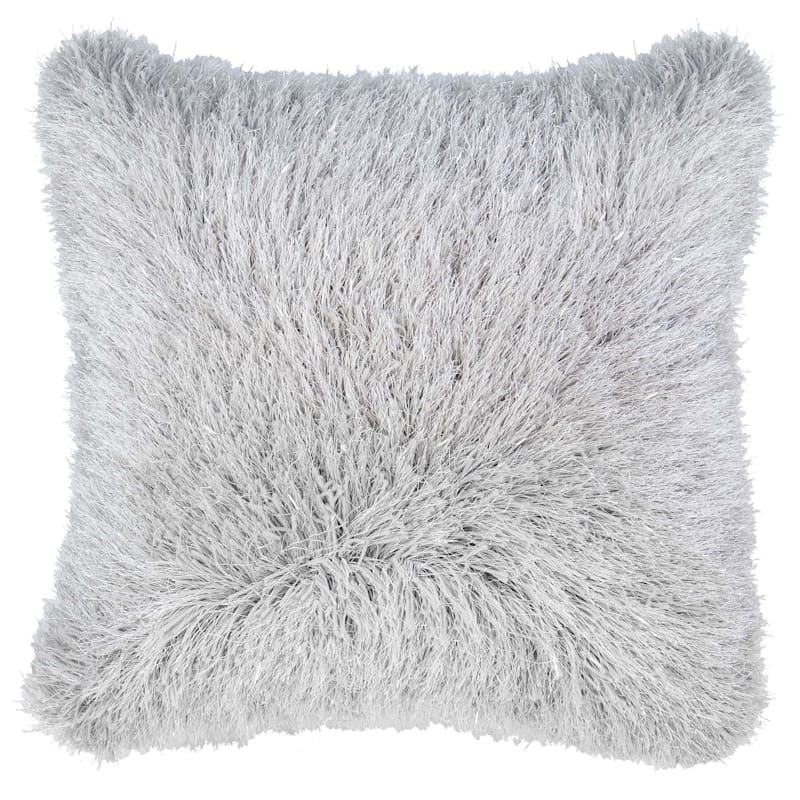 Grant Grey Shag Throw Pillow 17