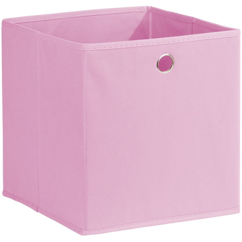 Fabric Storage Cube Tote with Grommet Handle, Pink