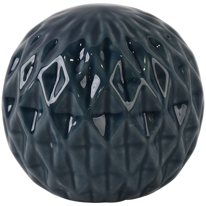 Dark Blue Ceramic Sphere, 4"