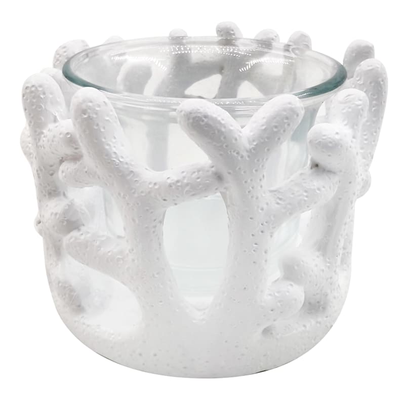 White Coral Candle Holder, 2.5"