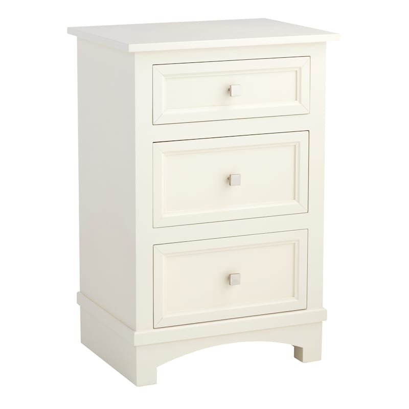 White 3 Drawer Wood Cabinet