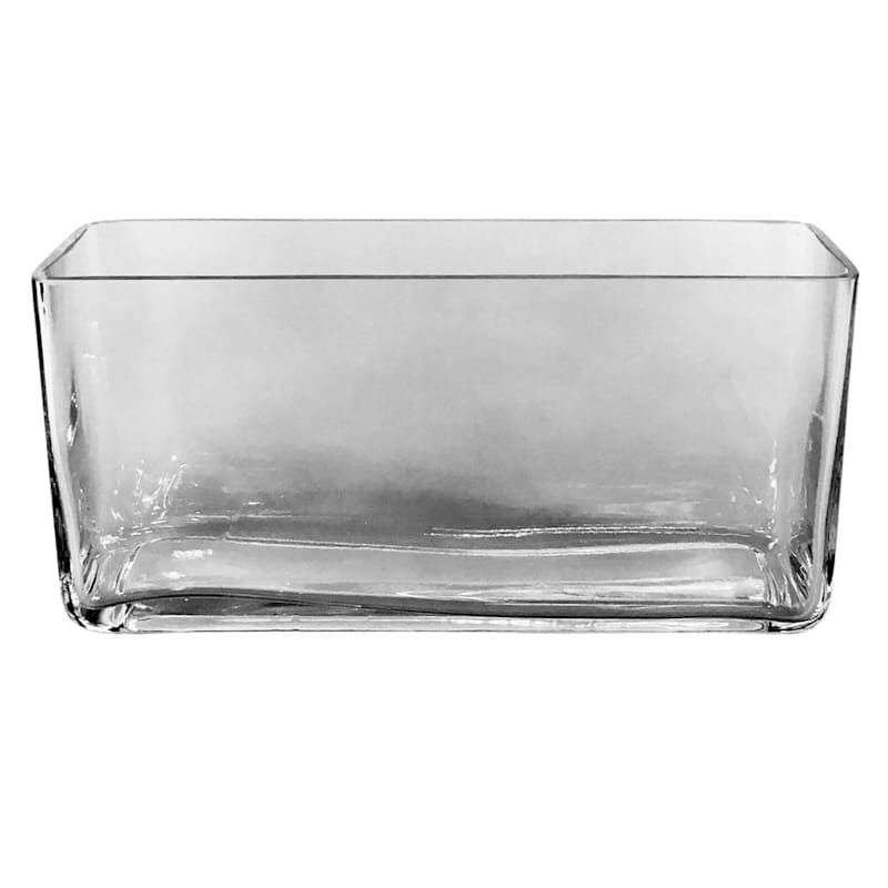 Wide Rectangle Glass Vase, 5"