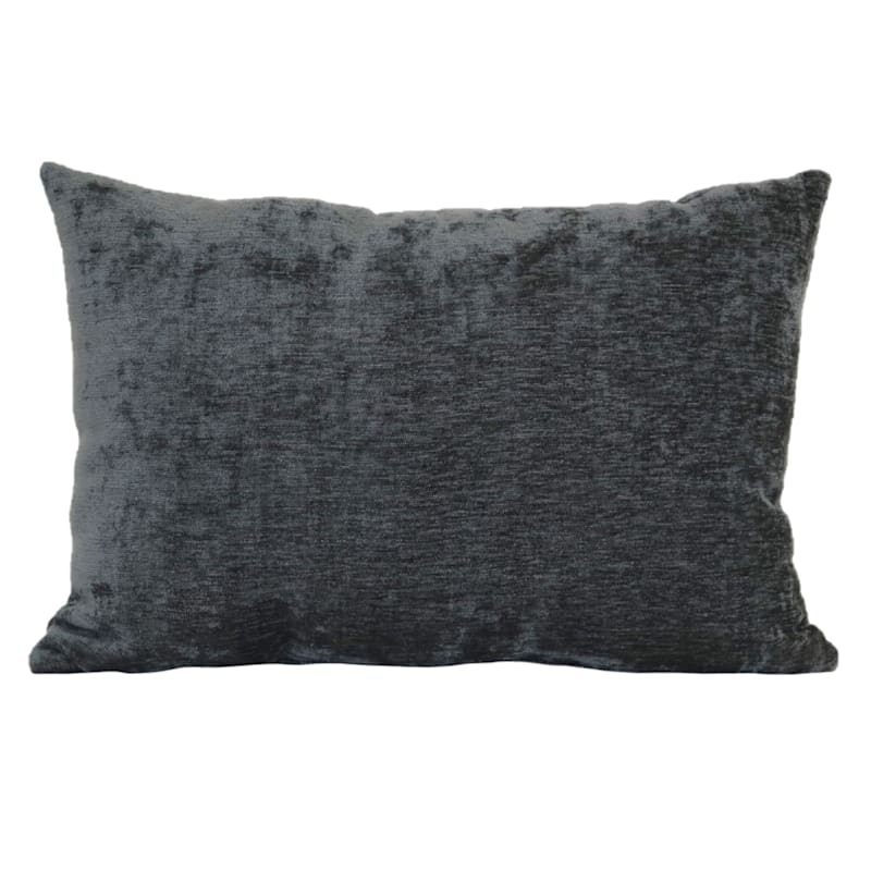 Reese Grey Chenille Throw Pillow, 14x20