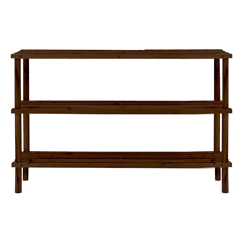 3 Tier Wooden Shoe Rack Espresso Brown