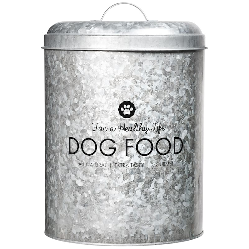 Buster Healthy Life Galvanized Metal Pet Food Canister, 17 Lb