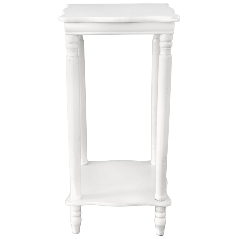 Providence White Wood Square Plant Stand, 24"
