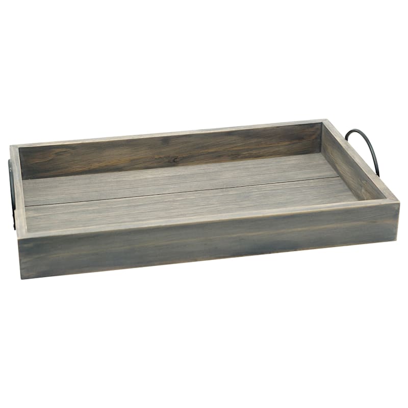Grey Washed Wooden Tray, 12x20.5