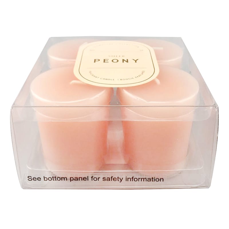 4-Pack Sheer Peony Votive Candles