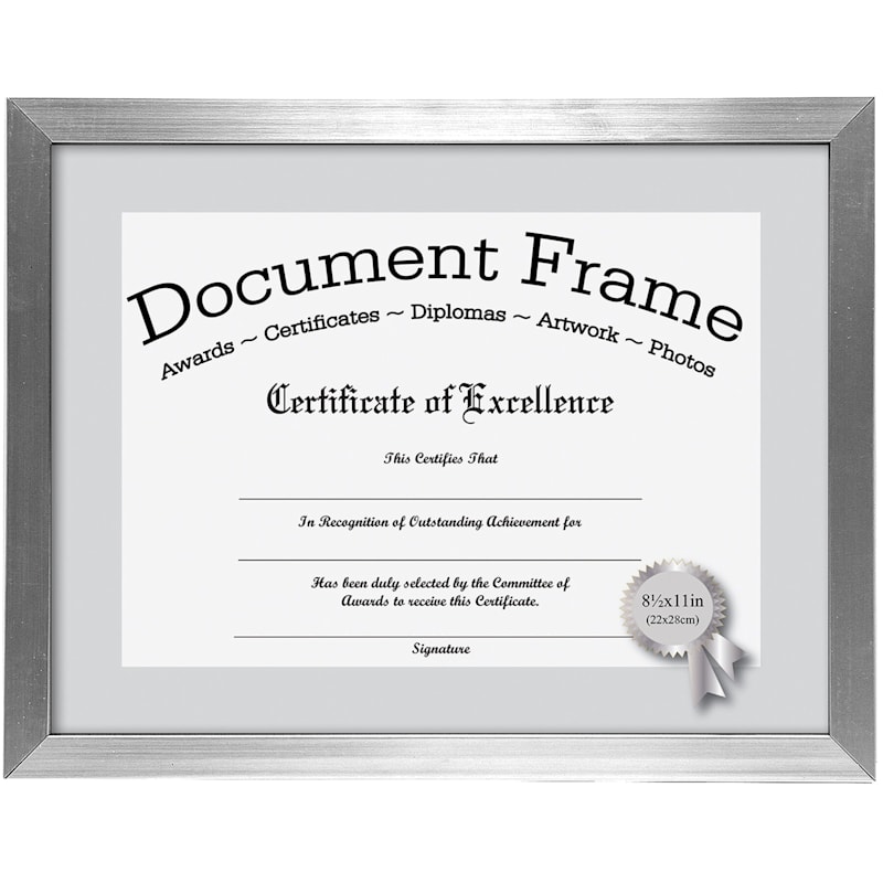 11X8.5 Silver Document Frame