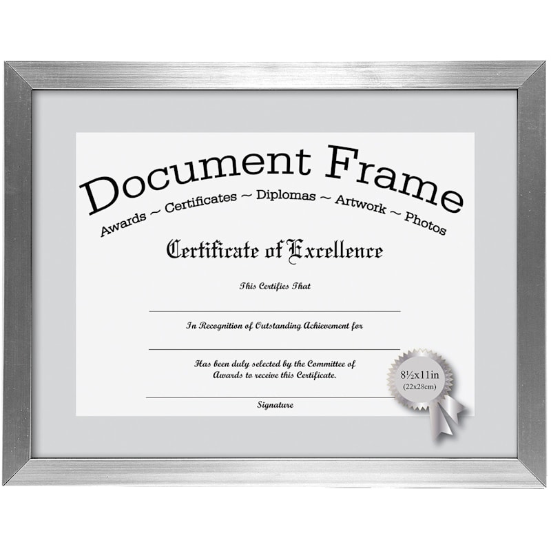 Silver Document Frame, 8.5x11
