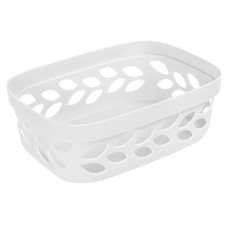 Fleur Cutout White Storage Basket, 2L