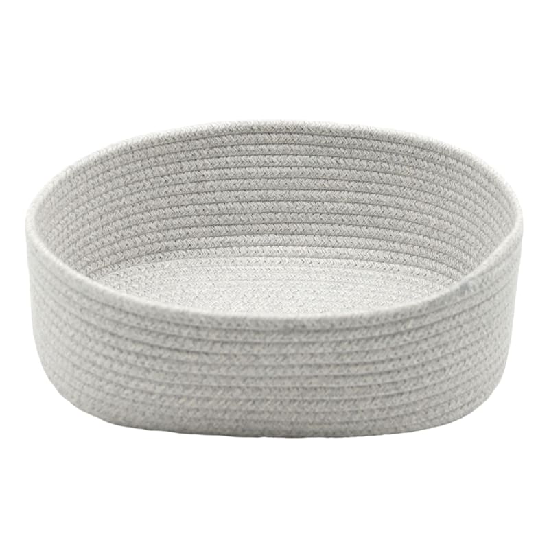 Rectangle Cotton Rope Grey Basket M At Home